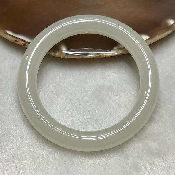 High Quality Natural Mutton Fat Nephrite Jade Bangle 51.71g Inner Diameter 55.5mm Thickness 10.2 by 10.3mm - Huangs Jadeite and Jewelry Pte Ltd