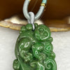 Type A Full Green Monkey Jade Jadeite Pendant 18.54g 43.7 by 25.7 by 8.8mm - Huangs Jadeite and Jewelry Pte Ltd
