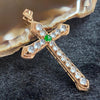 Type A Burmese Jade Jadeite 18k Rose Gold Cross - 2.82g 45.9 by 27.8 by 4.6mm - Huangs Jadeite and Jewelry Pte Ltd