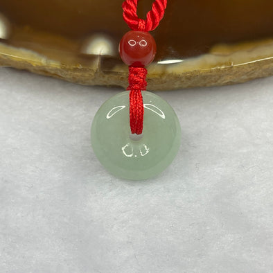 Type A Light Green Jade Jadeite Ping An Kou Pendant - 4.76g 15.4 by 15.4 by 6.2 mm - Huangs Jadeite and Jewelry Pte Ltd