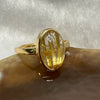 Natural Golden Rutilated Quartz 925 Silver Ring Size Adjustable 2.60g 14.5 by 9.9 by 5.2mm - Huangs Jadeite and Jewelry Pte Ltd