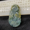 Type A Blueish Green Phoenix Jade Jadeite Pendant - 65.8g 71.5 by 42.3 by 14.8mm - Huangs Jadeite and Jewelry Pte Ltd