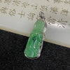 Type A Icy 18k White gold Spicy Green Guan Yin 2.68g 37.0 by 12.3 by 5.3mm - Huangs Jadeite and Jewelry Pte Ltd