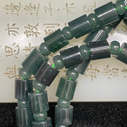 Type A Icy Blueish Green Barrel Jade Jadeite Necklace - 90.92g 7.6mm/piece 61 pieces - Huangs Jadeite and Jewelry Pte Ltd