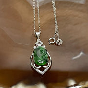 Type A Green Omphacite Jade Jadeite Ruyi - 2.34g 33.4 by 14.7 by 6.0mm - Huangs Jadeite and Jewelry Pte Ltd