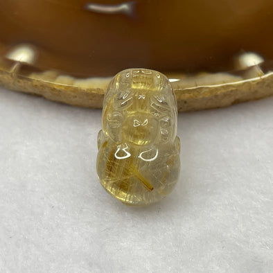 Natural Golden Rutilated Quartz Pixiu 6.81g 23.8 by 14.7 by 11.4mm - Huangs Jadeite and Jewelry Pte Ltd