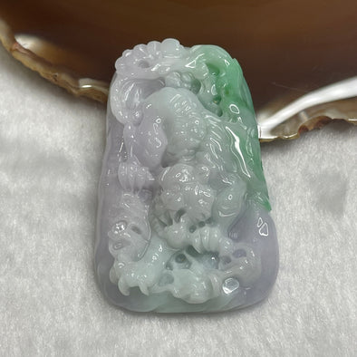 Type A Lavender & Green Jade Jadeite Tiger 50.44g 60.5 by 38.3 by 11.5mm - Huangs Jadeite and Jewelry Pte Ltd