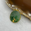 Type A Spicy Green Jadeite Wu Shi Pai Sun Wu Kong Pendant with 18k Gold Setting - 1.99g 19.8 by 19.8 by 2.0mm - Huangs Jadeite and Jewelry Pte Ltd