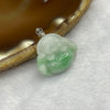 Type A Spicy Green Piao Hua Jade Jadeite Milo Buddha with 18K Gold Clasp -  4.13g 18.4 by 22.3 by 6.8mm - Huangs Jadeite and Jewelry Pte Ltd