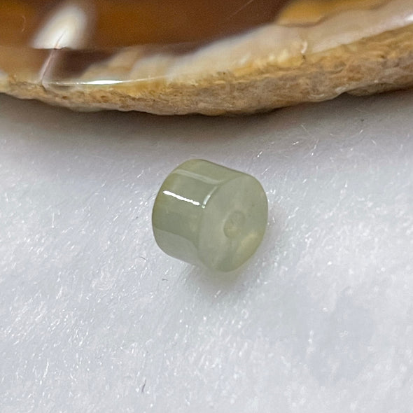 Type A Semi Icy Jade Jadeite Barrel/Bead 0.65g 7.2 by 7.2 by 5.0mm - Huangs Jadeite and Jewelry Pte Ltd