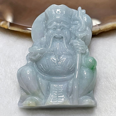 Type A Lavender, Green & Yellow Jade Jadeite Tu Di Gong Pendant - 46.5g 54.3 by 39.9 by 11.3mm - Huangs Jadeite and Jewelry Pte Ltd