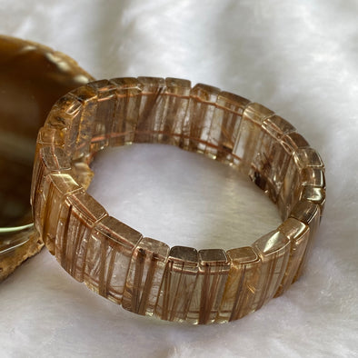 High Grade Natural Thick Copper Rutilated Shou Pai Barcelet 68.30g 20.9 by 7.3mm 27 pieces - Huangs Jadeite and Jewelry Pte Ltd