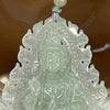 Grand Master Certified Type A Semi Icy Green Guan Yin Pendant with Stand 42.69g 69.2 by 45.0 by 10.0 mm - Huangs Jadeite and Jewelry Pte Ltd