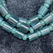 Type A Icy Blueish Green Barrel Jade Jadeite Necklace - 90.92g 7.6mm/piece 61 pieces - Huangs Jadeite and Jewelry Pte Ltd