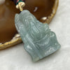 Type A Semi Icy Lavender and Green Jade Jadeite Tu Di Gong Pendant - 37.76g 41.6 by 28.0 by 16.3mm - Huangs Jadeite and Jewelry Pte Ltd