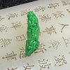 Type A Spicy Green Dragon Jade Jadeite Pendant - 2.89g 23.5 by 10.6 by 6.3mm - Huangs Jadeite and Jewelry Pte Ltd