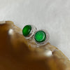 Type A Old Mine Full Green Jade Jadeite Circle Earrings 2.35g 9.5 by 9.5 by 5.7mm - Huangs Jadeite and Jewelry Pte Ltd