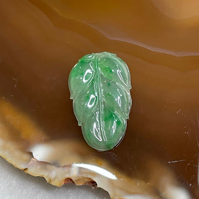 Type A Semi Icy Green Jade Jadeite Leaf for setting 1.62g 24.0 by 14.5 by 2.7mm - Huangs Jadeite and Jewelry Pte Ltd