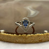 Natural Blue Sapphire 925 Sliver Ring Size Adjustable - 1.93g 6.9 by 5.0 by 5.1mm - Huangs Jadeite and Jewelry Pte Ltd