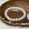 Type A Icy White Jade Jadeite Bracelet 15.69g 7.1mm/bead 25 beads - Huangs Jadeite and Jewelry Pte Ltd