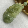 Grand Master Certified Type A Semi Icy Green and Yellow Jade Jadeite Hulu Pendant - 16.58g 42.6 by 24.1 by 13.1mm - Huangs Jadeite and Jewelry Pte Ltd