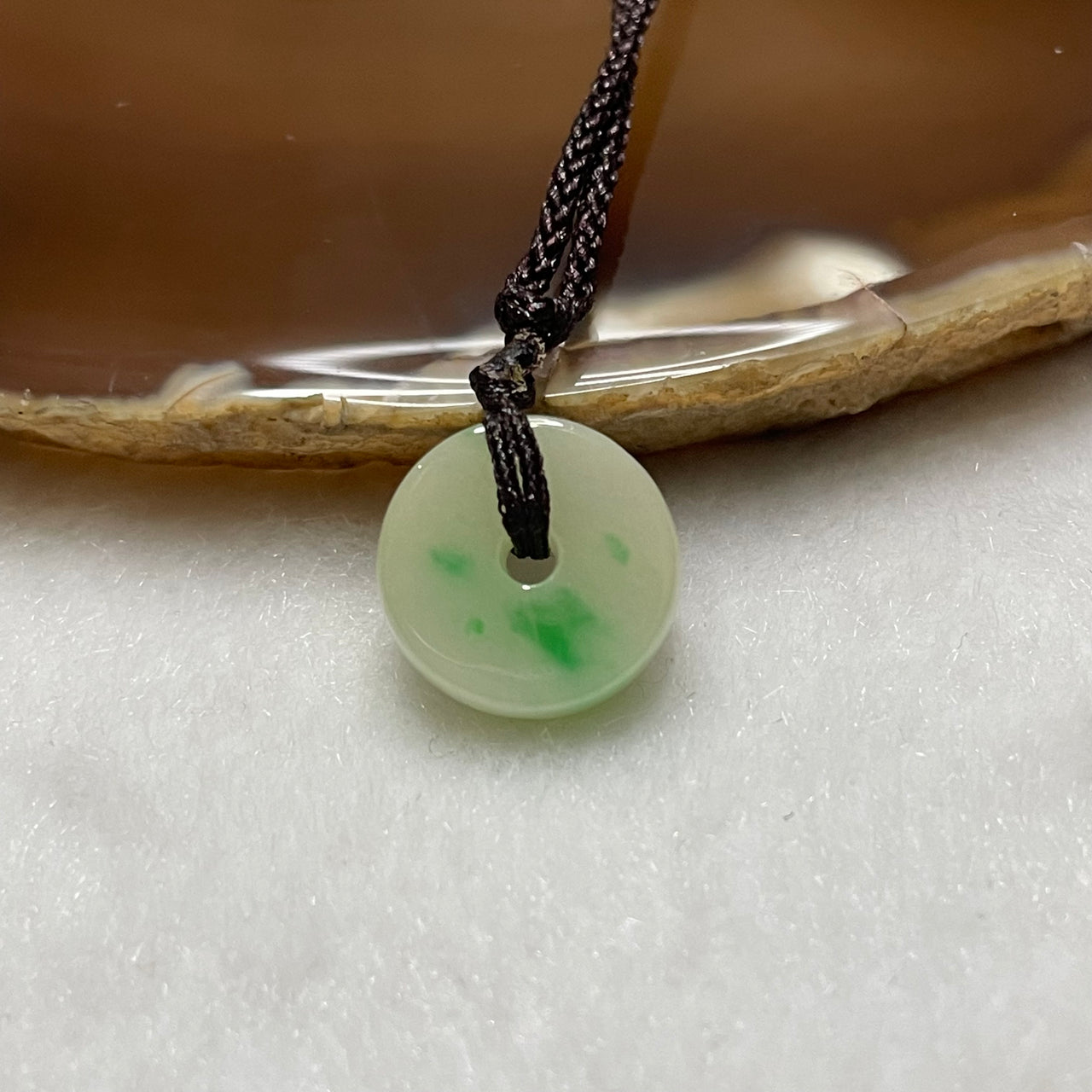 Type A Green Jade Jadeite Ping An Kou 3.42g 14.1 by 14.1 by 5.1mm - Huangs Jadeite and Jewelry Pte Ltd