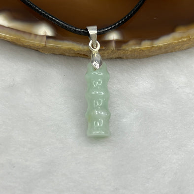 Type A Green Jade Jadeite Bamboo 3.78g 20.9 by 6.9 by 6.9 mm - Huangs Jadeite and Jewelry Pte Ltd