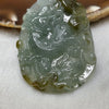 Type A Semi Icy Dragon Jade Jadeite Pendant 37.06g 57.7 by 40.0 by 8.9mm - Huangs Jadeite and Jewelry Pte Ltd