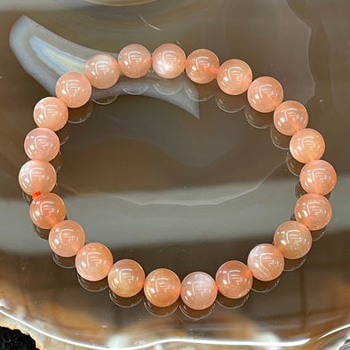 Natural Sunstone Beads Bracelet - 太阳石 - 16.42g 8.3mm/bead 23 beads - Huangs Jadeite and Jewelry Pte Ltd