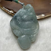 Type A Faint Green & Blueish Green Jade Jadeite Dragon Necklace - 125.7g 80.0 by 50.9 by 25.4mm - Huangs Jadeite and Jewelry Pte Ltd