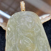 Rare Icy 18K 750 Yellow Gold Type A Burmese Honey Yellow Variety Jade Jadeite Feng Shui Milo Buddha with Natural Diamonds 74.70g - Huangs Jadeite and Jewelry Pte Ltd