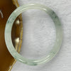 Semi ICY Type A Green Piao Hua Jadeite Oval Bangle 23.88g inner diameter 54.2mm 7.2 by 6.5mm - Huangs Jadeite and Jewelry Pte Ltd