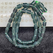 Type A Icy Blueish Green Barrel Jade Jadeite Necklace - 90.92g 7.6mm/piece 61 pieces - Huangs Jadeite and Jewelry Pte Ltd
