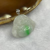 Type A Spicy Green Piao Hua Jade Jadeite Milo Buddha with 18K Gold Clasp -  5.09g 21.4 by 25.5 by 6.4mm - Huangs Jadeite and Jewelry Pte Ltd