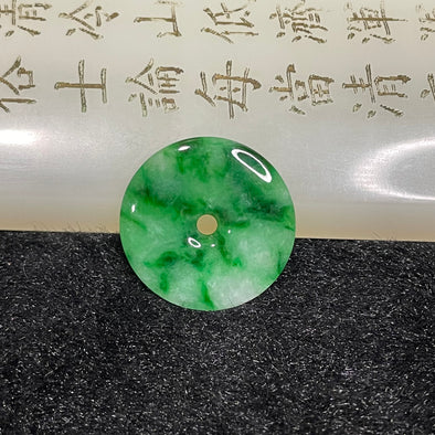 Type A Spicy Green Jade Jadeite Ping An Kou 2.02g 19.4 by 19.4 by 2.5mm - Huangs Jadeite and Jewelry Pte Ltd