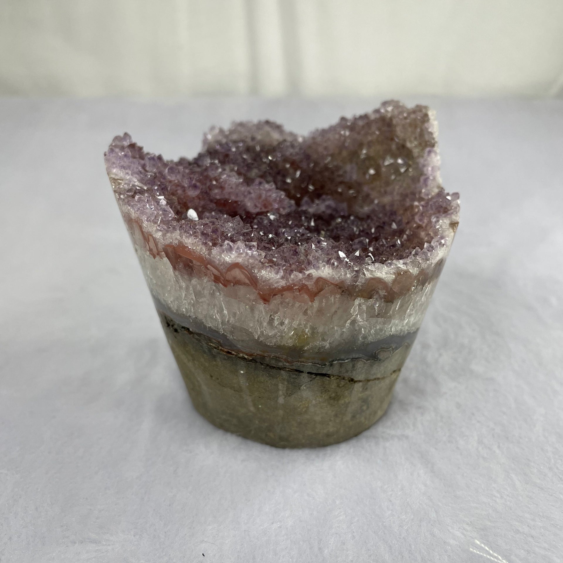 Natural Amethyst Cave Display - 581.5g 88.8 by 89.9 by 76.8mm - Huangs Jadeite and Jewelry Pte Ltd
