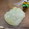 Type A Semi Icy Faint Green & Yellow Jade Jadeite Guan Yin & Dragon Necklace - 33.2g 47.3 by 40.6 by 7.8mm - Huangs Jadeite and Jewelry Pte Ltd