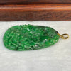 18 Yellow Gold Rare Type A Green with Dark Green Patches Jade Jadeite Prosperity Dragon Feng Shui Pendant with NGI Cert 142.63 cts 57.91 by 36.09 by 7.43mm - Huangs Jadeite and Jewelry Pte Ltd