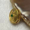 Type A Green Jade Jadeite 18K Gold Om Mani Padme Hum Coin - 0.49g 15.0 by 15.0 by 6.5mm - Huangs Jadeite and Jewelry Pte Ltd