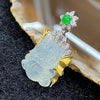 Type A Burmese Icy Jade Jadeite Guardian Lion 18k gold & diamonds - 5.57g 28.8 by 17.5 by 8.1mm - Huangs Jadeite and Jewelry Pte Ltd