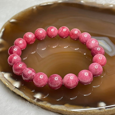 Natural Rhodonite Crystal Bracelet 42.86g 10.8mm/bead 19 beads - Huangs Jadeite and Jewelry Pte Ltd