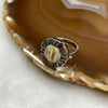Natural Golden Rutilated Quartz 925 Silver Ring US 6.75 HK 15 5.64g 18.3 by 18.5 by 6.9mm - Huangs Jadeite and Jewelry Pte Ltd