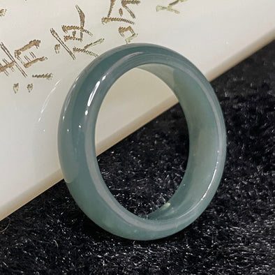 Type A Blueish Green Jade Jadeite Ring - 3.16g US 9 HK 20 Inner Diameter 19.5mm - Huangs Jadeite and Jewelry Pte Ltd