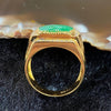18k yellow gold Type A Burmese Jade jadeite ring US Size 9 HK Size 20 - Huangs Jadeite and Jewelry Pte Ltd