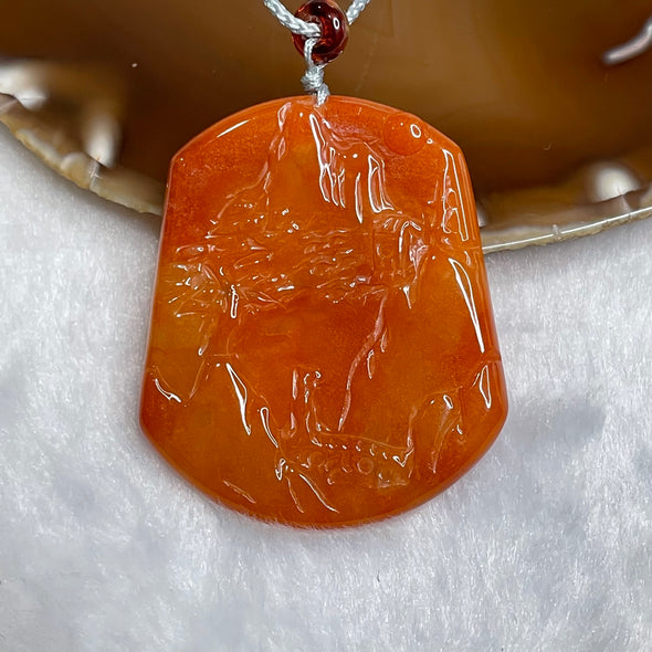 Type A Red Jade Jadeite Shan Shui 23.83g 53.5 by 44.9 by 4.0mm - Huangs Jadeite and Jewelry Pte Ltd