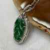 Type A Green Omphacite Jade Jadeite Leaf - 2.43g 31.1 by 14.3 by 4.4mm - Huangs Jadeite and Jewelry Pte Ltd