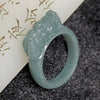 Type A Blueish Green Pixiu Jade Jadeite Ring - 4.53g US 9 HK 20 Inner Diameter 19.5mm - Huangs Jadeite and Jewelry Pte Ltd