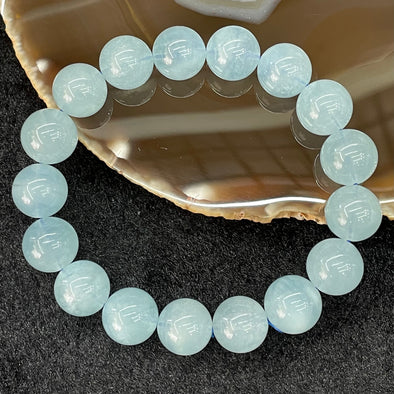 Natural Aquamarine 海蓝宝 Bracelet - 47.36g 12.7mm/bead 17beads - Huangs Jadeite and Jewelry Pte Ltd