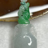 Type A Semi Icy Green Vase Jade Jadeite Pendant 26.68g 58.4 by 21.1 by 12.8mm - Huangs Jadeite and Jewelry Pte Ltd