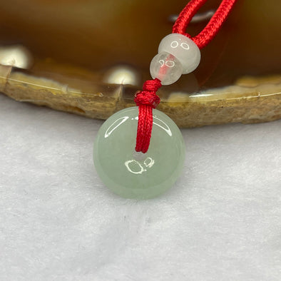 Type A Light Green Jade Jadeite Ping An Kou Pendant - 5.26g 15.1 by 15.1 by 5.7 mm - Huangs Jadeite and Jewelry Pte Ltd